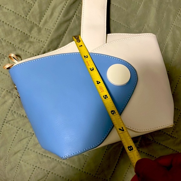 NWT blue and white leather mini Handbag. - Picture 5 of 6